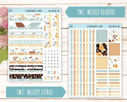 OCTOBER Stickers for The Valerie Laurel Denise Planner (Formerly Teacher Planner) "Nuts for Fall" || TNF