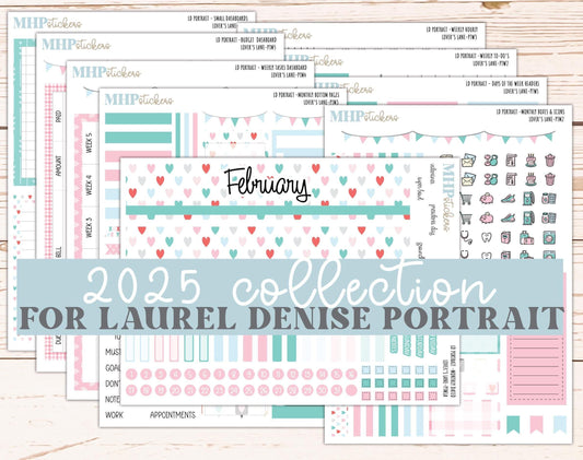 FEBRUARY 2025 Stickers for The Scout Laurel Denise Planner (formerly Portrait Planner). "Lover's Lane" || PTLL