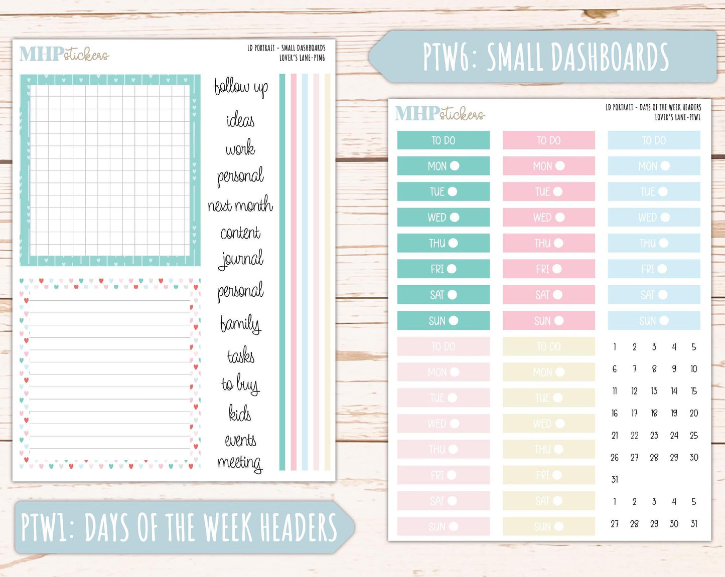 FEBRUARY 2025 Stickers for The Scout Laurel Denise Planner (formerly Portrait Planner). "Lover's Lane" || PTLL