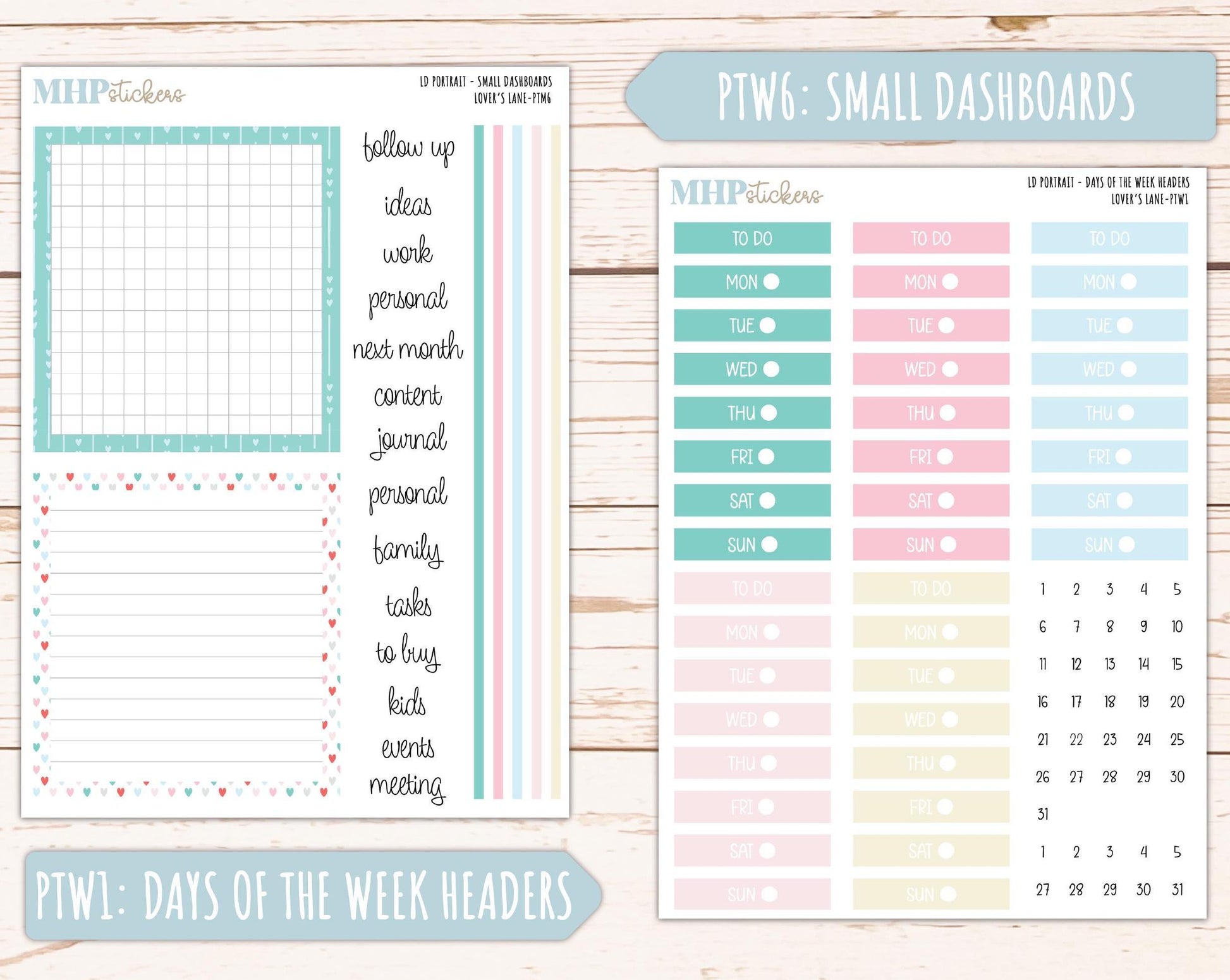FEBRUARY 2025 Stickers for The Scout Laurel Denise Planner (formerly Portrait Planner). "Lover's Lane" || PTLL