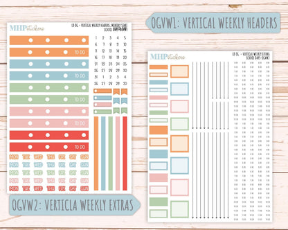 SEPTEMBER 2025 Stickers for Large size Horizontal & Vertical Laurel Denise Planners. (Formerly Original Size) "School Days" || OG