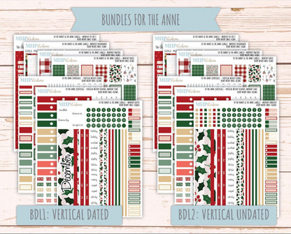 DECEMBER 2025 Stickers for Large-size Horizontal & Vertical Laurel Denise Planners. (Formerly Original Size) "Berry Merry Xmas" || OG