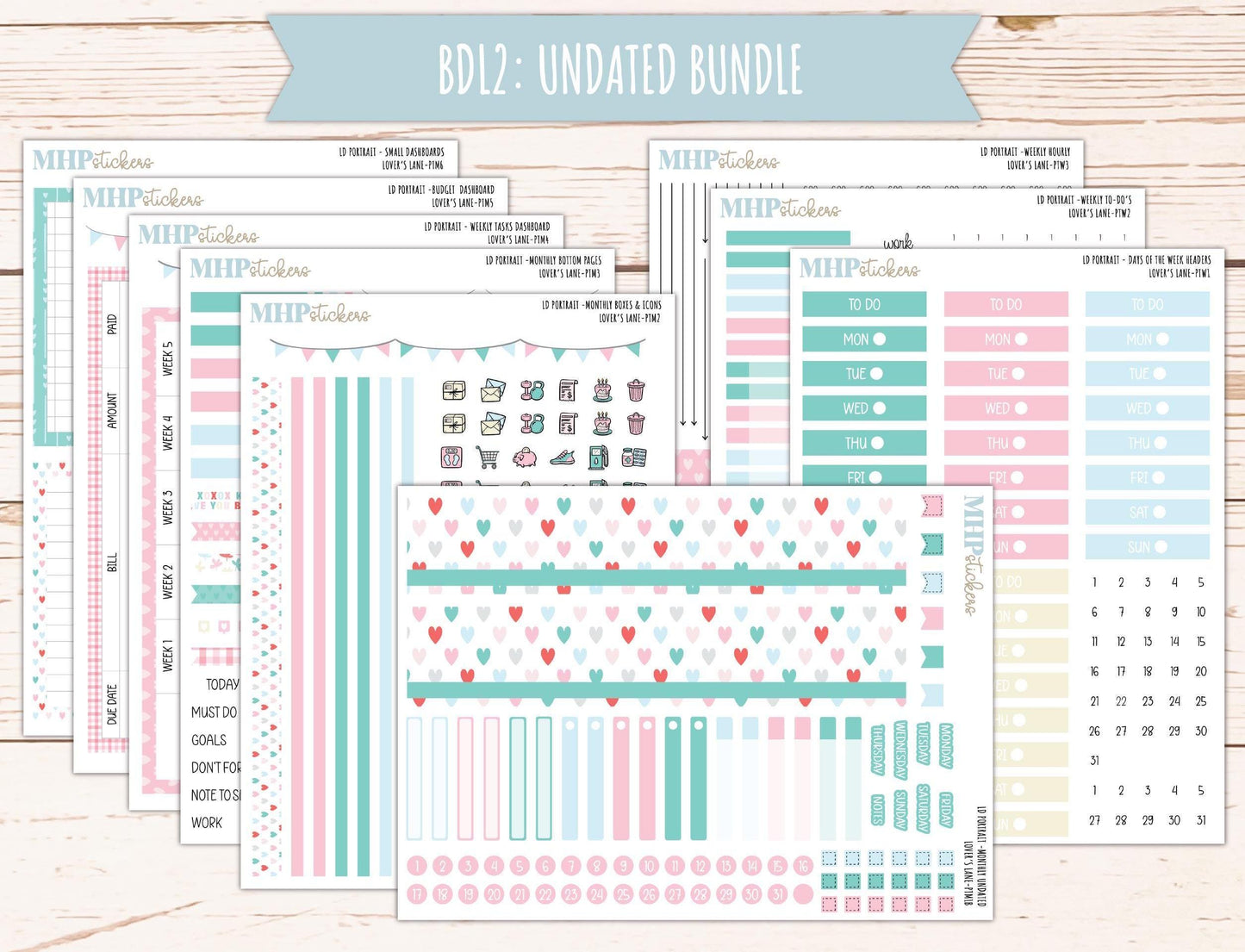 FEBRUARY 2025 Stickers for The Scout Laurel Denise Planner (formerly Portrait Planner). "Lover's Lane" || PTLL
