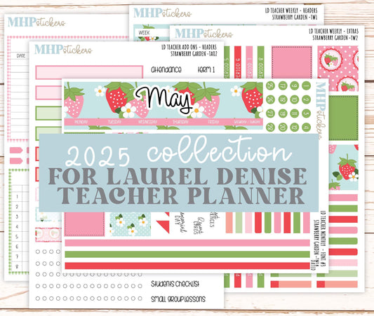 MAY Stickers for The Valerie Laurel Denise Planner (Formerly Teacher Planner) "Strawberry Garden" || TSG