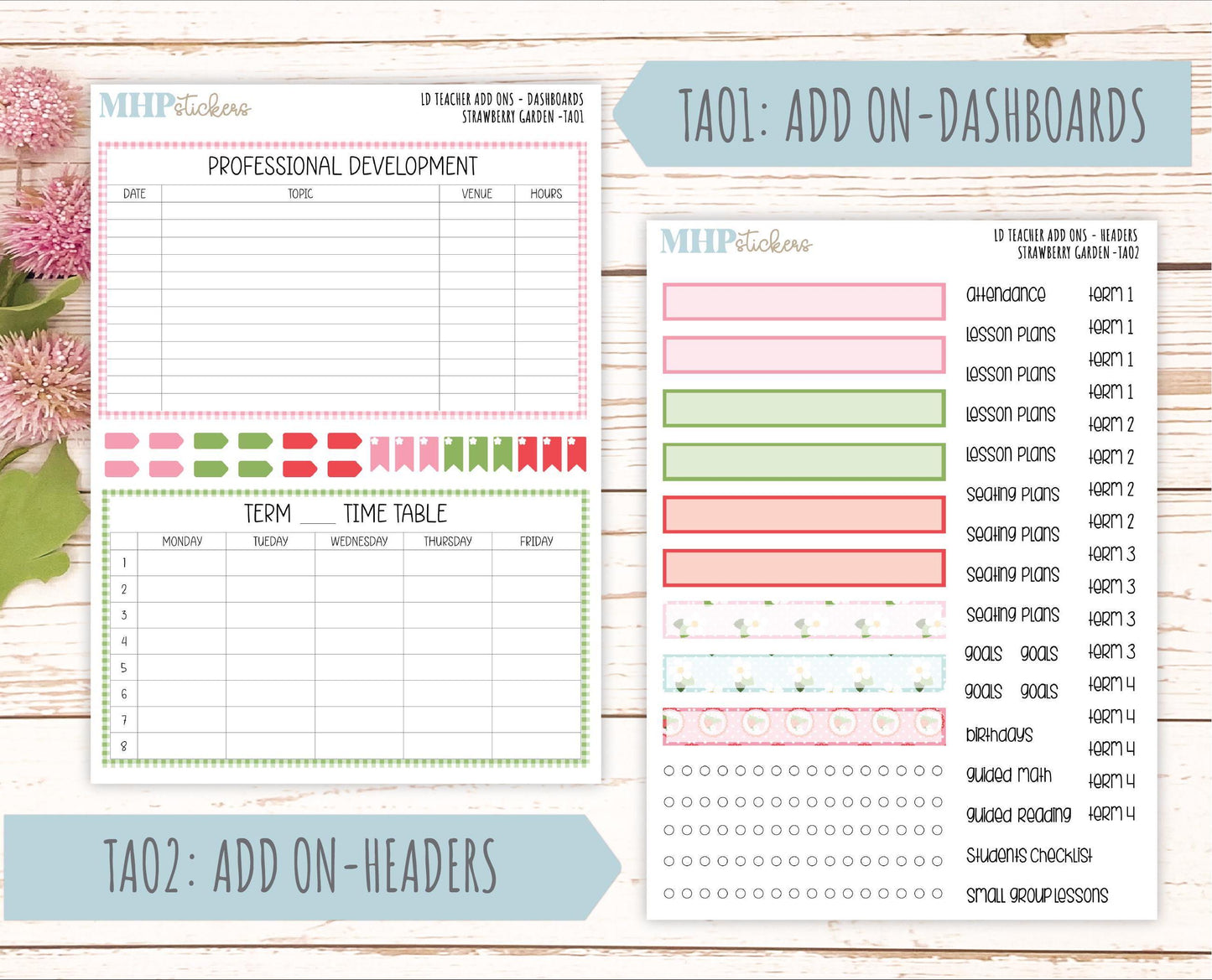 MAY Stickers for The Valerie Laurel Denise Planner (Formerly Teacher Planner) "Strawberry Garden" || TSG