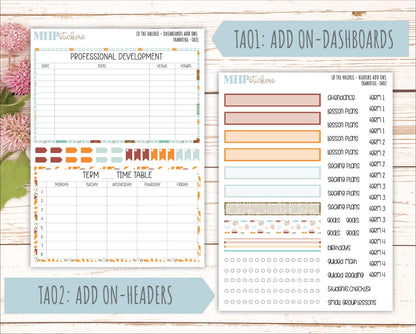 NOVEMBER Stickers for The Valerie Laurel Denise Planner (Formerly Teacher Planner) "Thankful" || TC