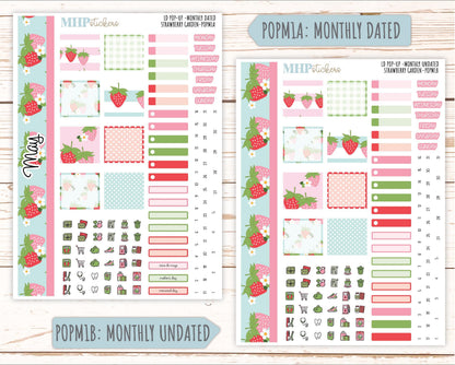 May 2025 Stickers for The Jo Laurel Denise Planner (Formerly Pop-Up Planner) "Strawberry Garden" || POPSG