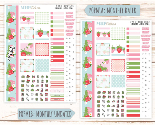 May 2025 Stickers for The Jo Laurel Denise Planner (Formerly Pop-Up Planner) "Strawberry Garden" || POPSG