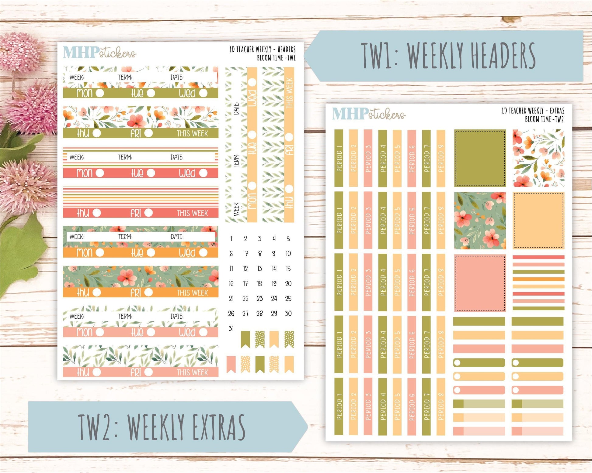 JUNE Stickers for The Valerie Laurel Denise Planner (Formerly Teacher Planner) "Bloom Time" || TBT