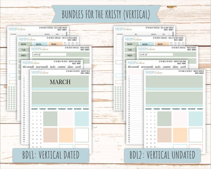 MARCH Stickers for The Mae & Kristy Laurel Denise Planners (formerly Book Bound Planner). Neutral Color || BBN