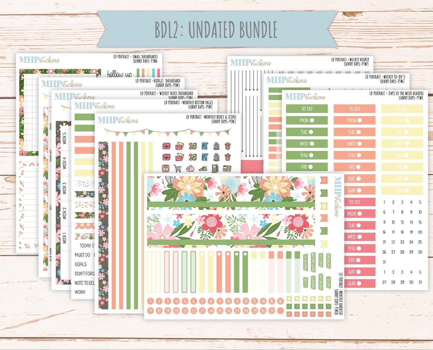 AUGUST 2025 Stickers for The Scout Laurel Denise Planner (formerly Portrait Planner). "Sunny Days" || PTSD