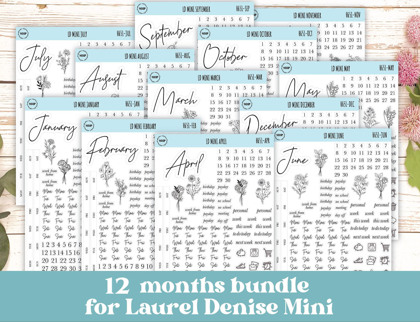 smallmalist Stickers for Laurel Denise Mini Planners. || H651
