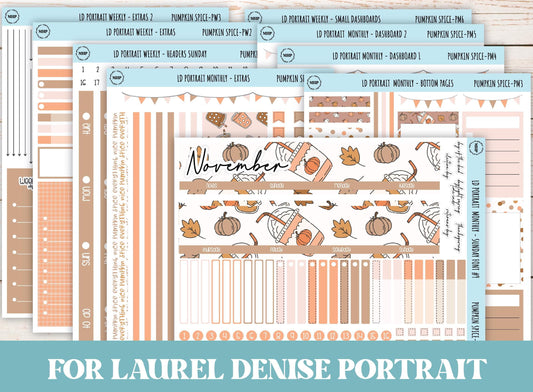 NOVEMBER Stickers for The Scout Laurel Denise Planner (formerly Portrait Planner). "Pumpkin Spice" || PPS