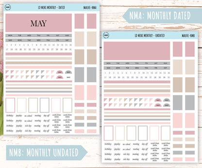 MAY Neutral Color Stickers for small Laurel Denise Planners || NMAY