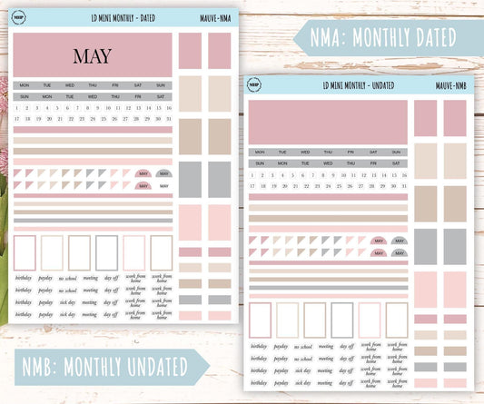 MAY Neutral Color Stickers for small Laurel Denise Planners || NMAY