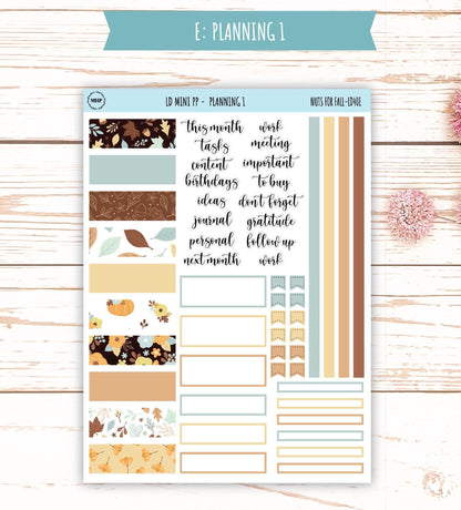OCTOBER Stickers for The Rose Small Laurel Denise Planner (Formerly Mini Project Planner) "Nuts for Fall" || LD408NF