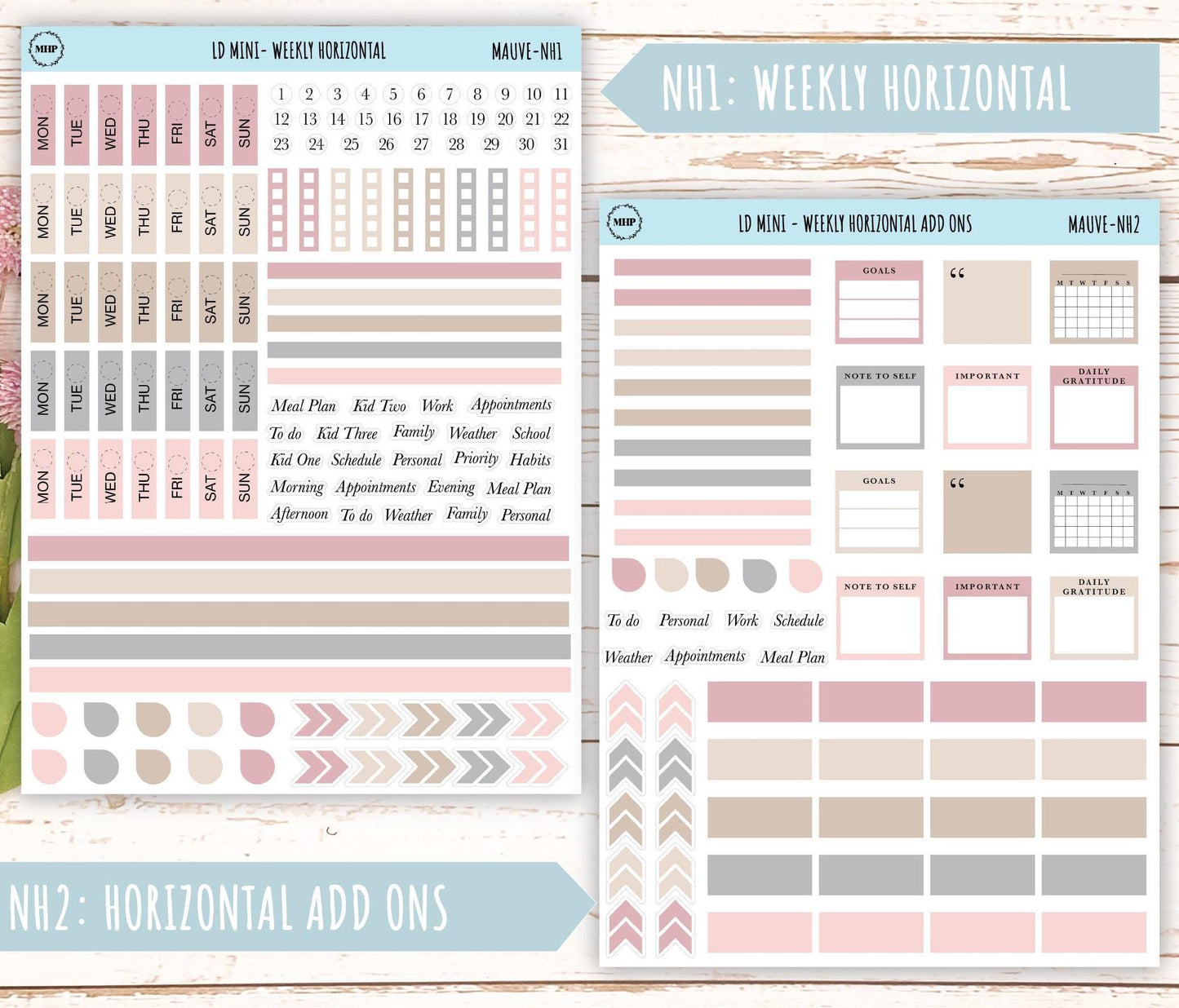 MAY Neutral Color Stickers for small Laurel Denise Planners || NMAY