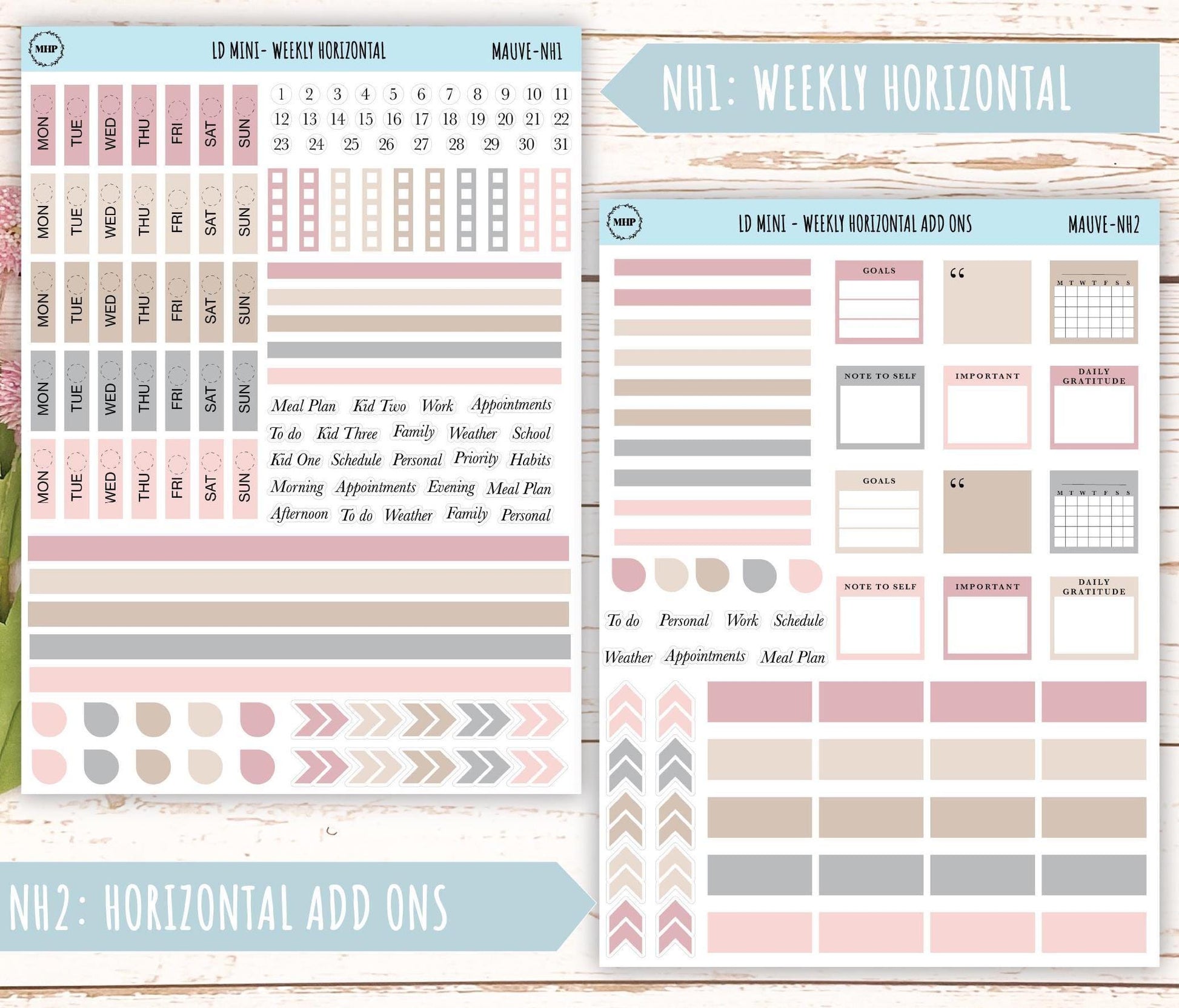 MAY Neutral Color Stickers for small Laurel Denise Planners || NMAY