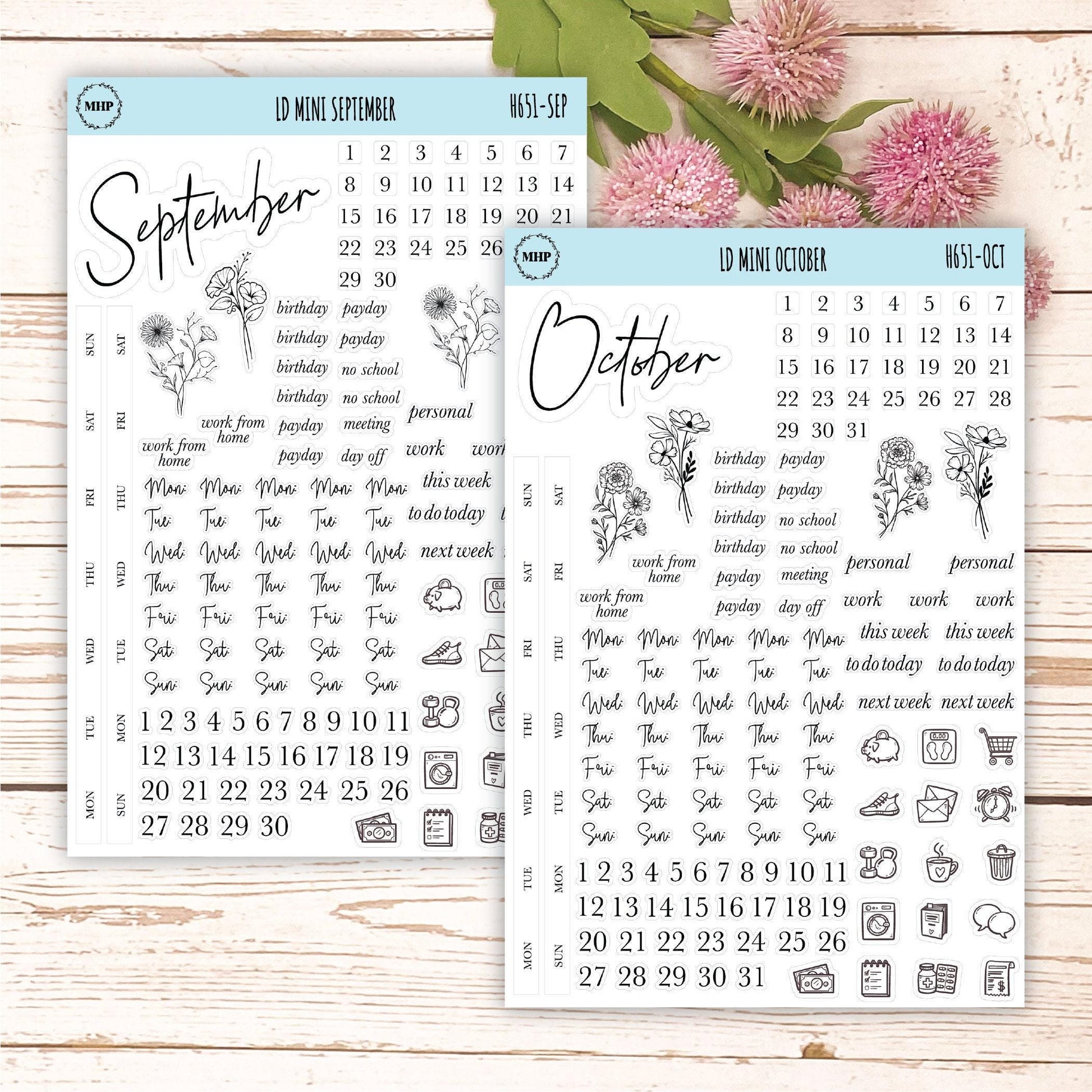 smallmalist Stickers for Laurel Denise Mini Planners. || H651