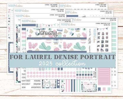 JANUARY 2025 Stickers for The Scout Laurel Denise Planner (formerly Portrait Planner). "Cozy Days" || PTCD
