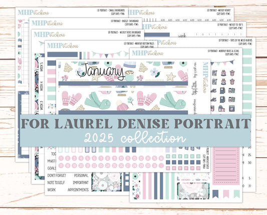 JANUARY 2025 Stickers for The Scout Laurel Denise Planner (formerly Portrait Planner). "Cozy Days" || PTCD