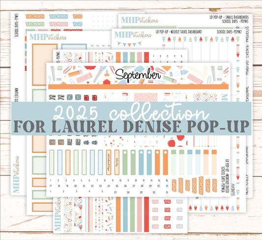 September 2025 Stickers for The Jo Laurel Denise Planner (Formerly Pop-Up Planner) "School Days" || POP