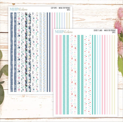 12 Washi Sheets Set for Laurel Denise PORTRAIT Planner. 2025 Designs || LD421