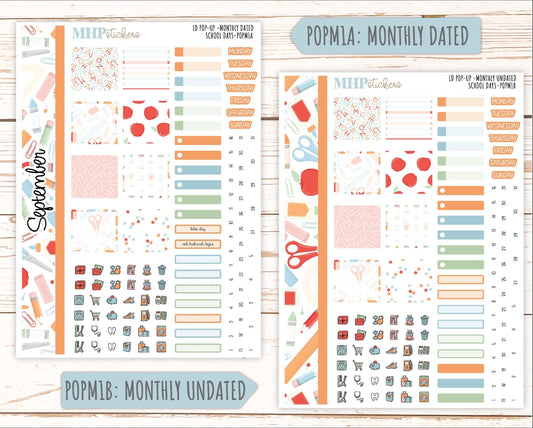 September 2025 Stickers for The Jo Laurel Denise Planner (Formerly Pop-Up Planner) "School Days" || POP