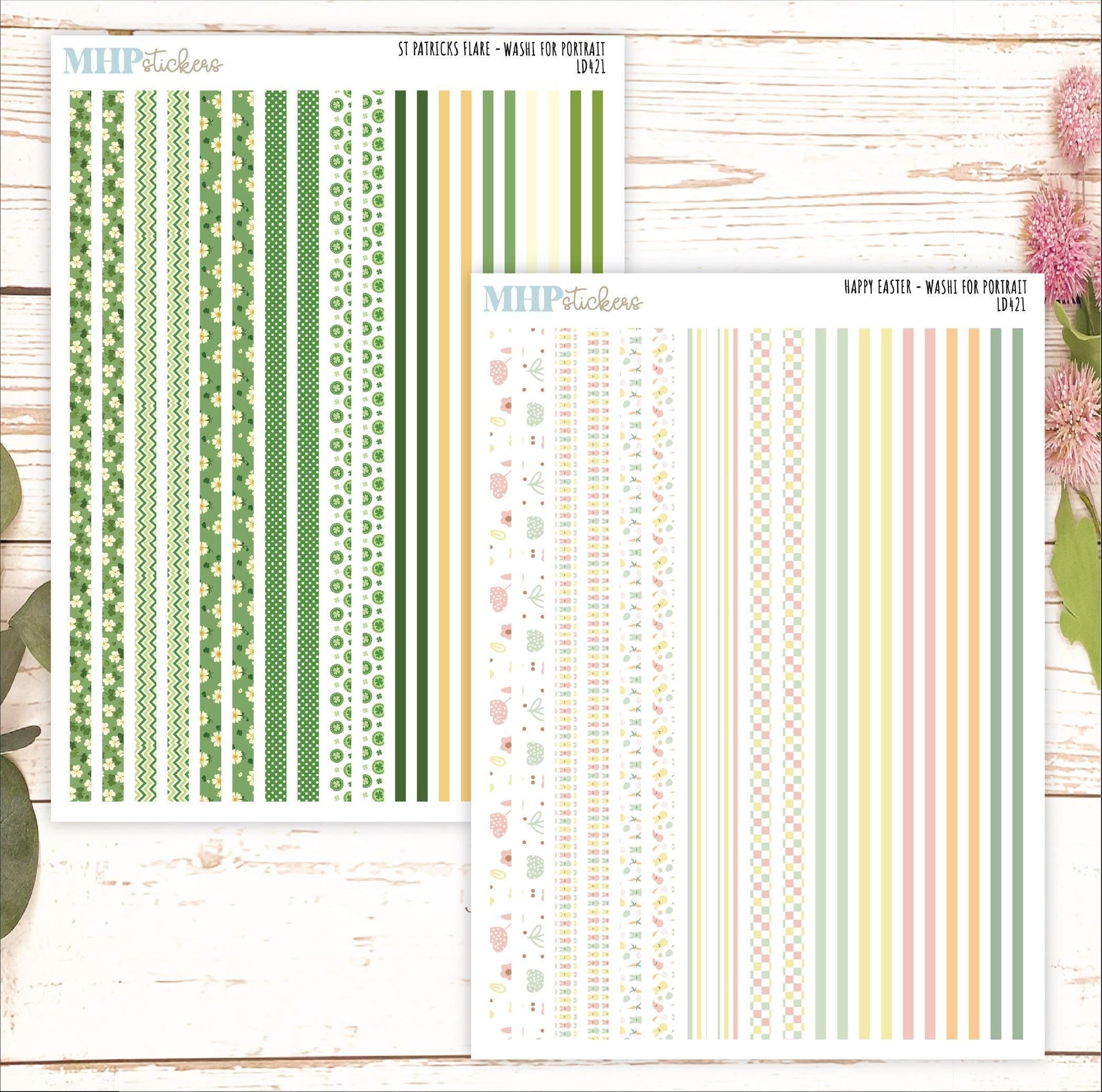12 Washi Sheets Set for Laurel Denise PORTRAIT Planner. 2025 Designs || LD421