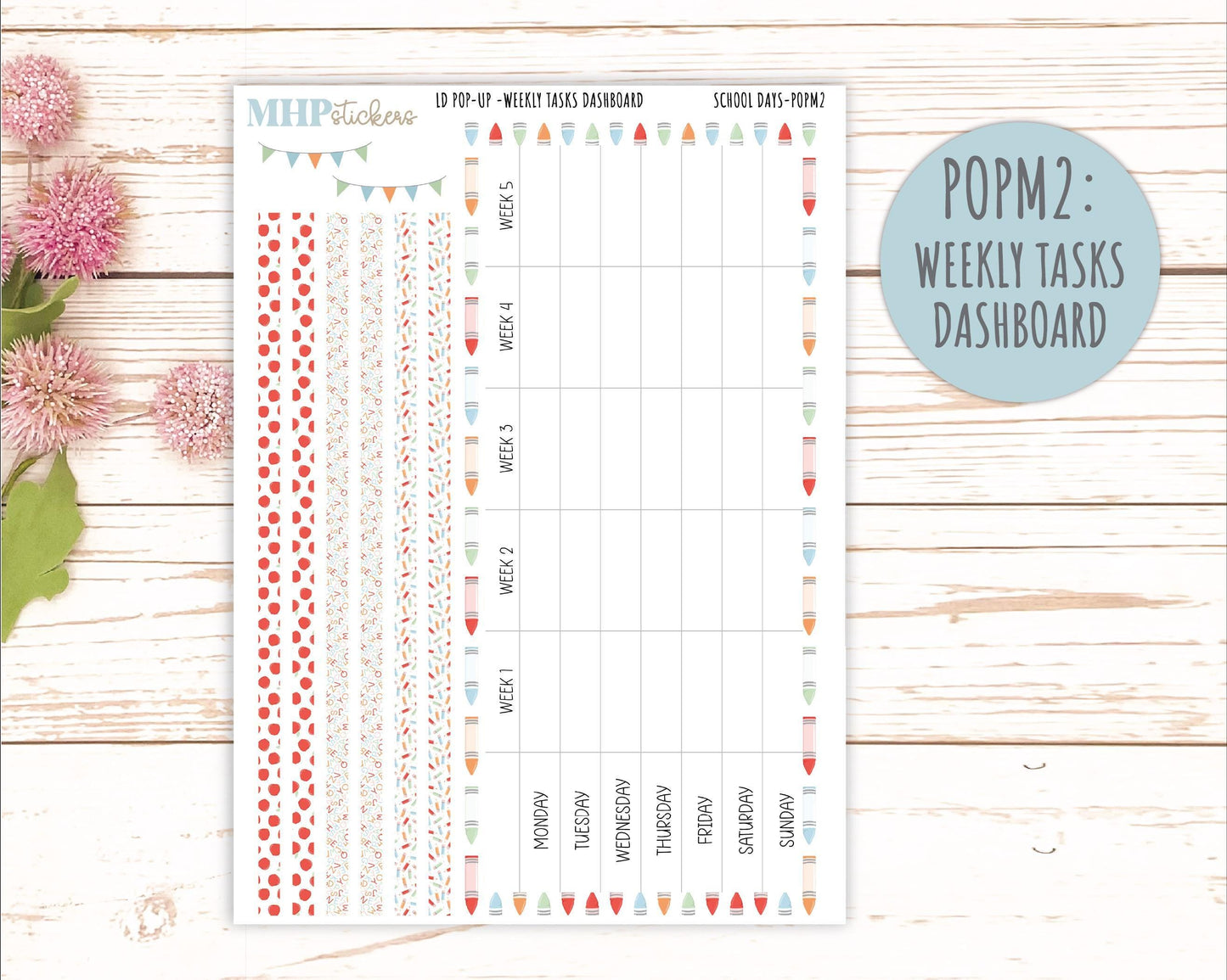 September 2025 Stickers for The Jo Laurel Denise Planner (Formerly Pop-Up Planner) "School Days" || POP