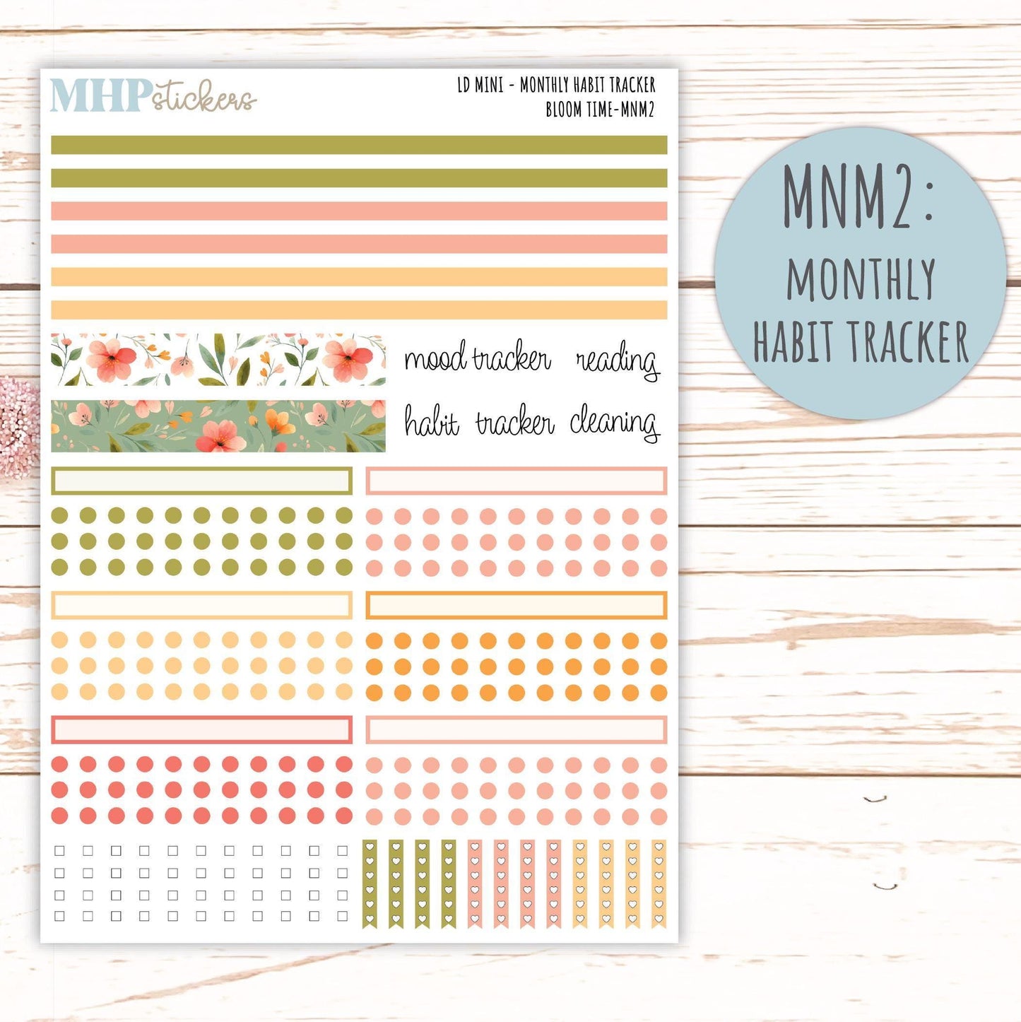 JUNE 2025 Stickers for Small Horizontal & Vertical Laurel Denise Planners. (Formerly Mini Planner) "Bloom Time" || MNBT
