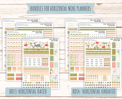JUNE 2025 Stickers for Small Horizontal & Vertical Laurel Denise Planners. (Formerly Mini Planner) "Bloom Time" || MNBT