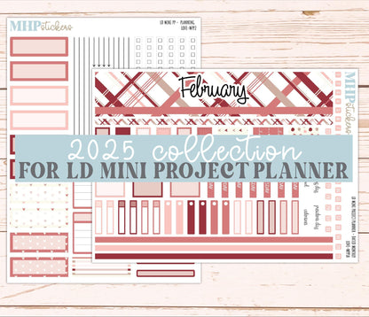 FEBRUARY 2025 Stickers for The Rose Small Laurel Denise Planner (Formerly Mini Project Planner) "Love" || MPPLV