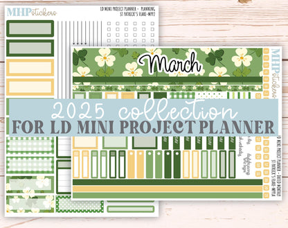 MARCH 2025 Stickers for The Rose Small Laurel Denise Planner (Formerly Mini Project Planner) "St Patrick's Flare" || MPPSPF
