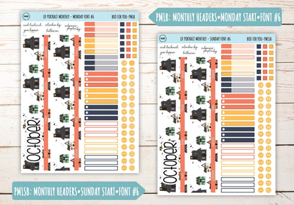 OCTOBER Stickers for The Scout Laurel Denise Planner (formerly Portrait Planner). "Boo to You" || PBY