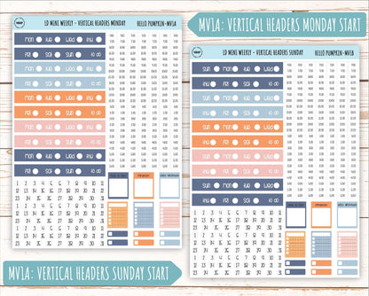 November Stickers for Small Horizontal & Vertical Laurel Denise Planners. (Formerly Mini Planner) "Hello Fall" || MHF