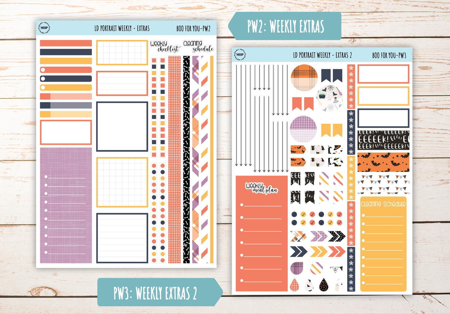 OCTOBER Stickers for The Scout Laurel Denise Planner (formerly Portrait Planner). "Boo to You" || PBY
