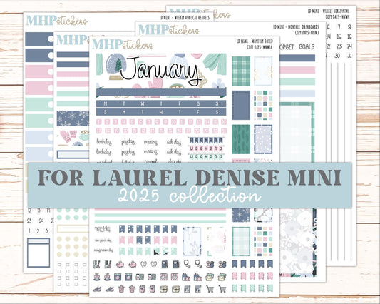 JANUARY 2025 Stickers for small Laurel Denise Planners "Cozy Days" || MNCD