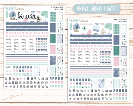 JANUARY 2025 Stickers for small Laurel Denise Planners "Cozy Days" || MNCD