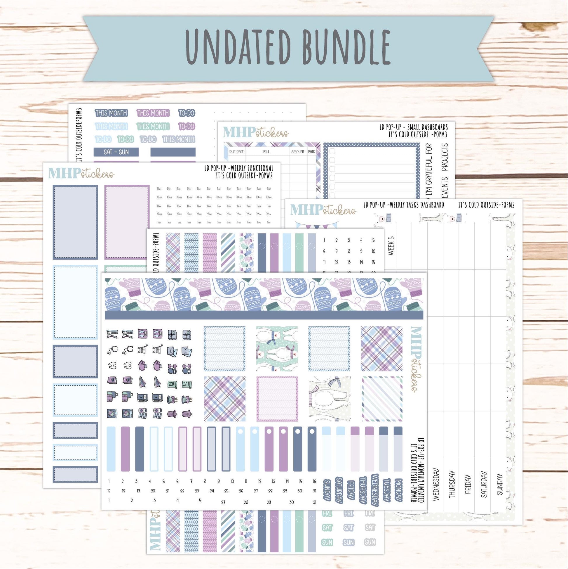 JANUARY 2026 Stickers for The Jo, Laurel Denise Planner (Formerly Pop-Up Planner) "It's Cold Outside" || POP