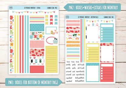 AUGUST Stickers for The Scout Laurel Denise Planner (formerly Portrait Planner). "Summer Time4" || PST