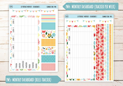 AUGUST Stickers for The Scout Laurel Denise Planner (formerly Portrait Planner). "Summer Time4" || PST