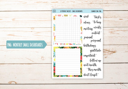 AUGUST Stickers for The Scout Laurel Denise Planner (formerly Portrait Planner). "Summer Time4" || PST