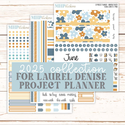 JUNE Stickers for the large Laurel Denise Rose Planner (Formerly Project Planner) "Floral Confetti" || PPFC