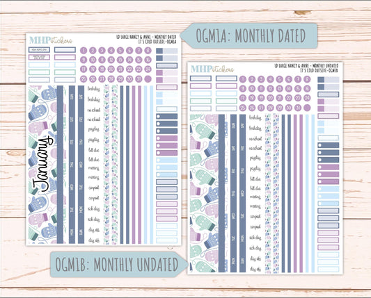 JANUARY 2026 Stickers for Large Nancy & Anne Planners (Formerly Original Size). For Laurel Denise Planners. "It's Cold Outside" || OG