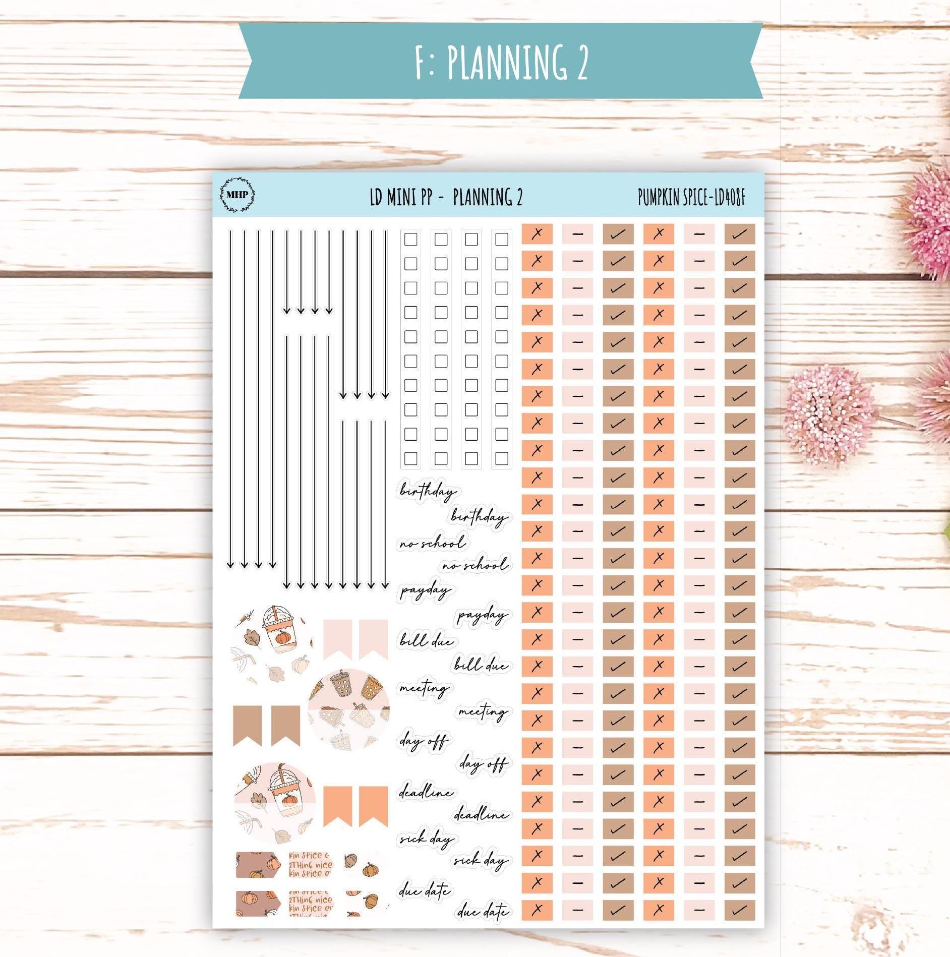 NOVEMBER Stickers for The Rose Small Laurel Denise Planner (Formerly Mini Project Planner) "Pumpkin Spice" || LD408PS