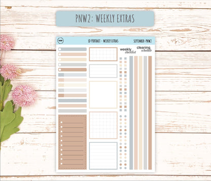 SEPTEMBER Stickers for The Scout Laurel Denise Planner (formerly Portrait Planner). Neutral Color || PN
