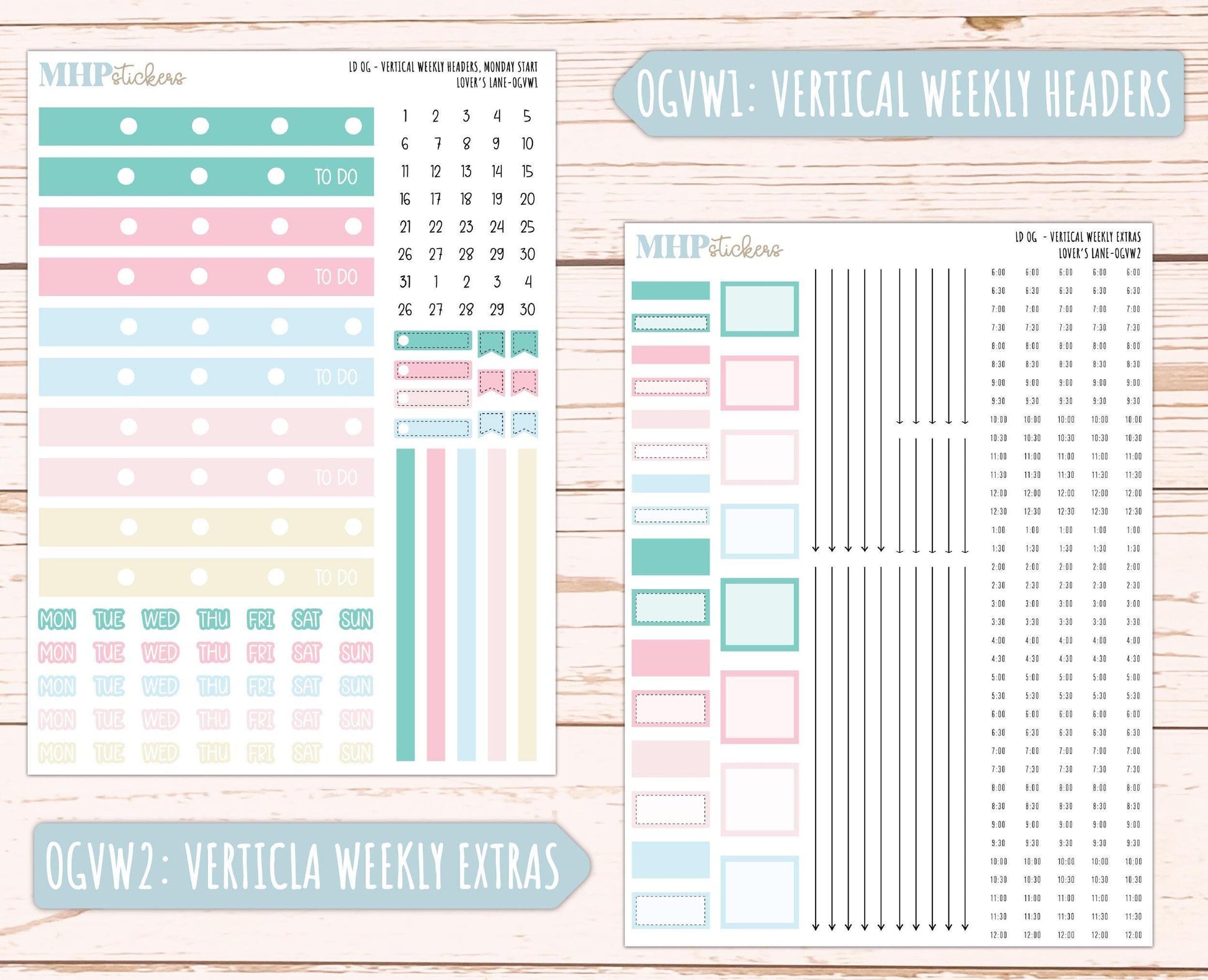 FEBRUARY 2025 Stickers for Large size Horizontal & Vertical Laurel Denise Planners. (Formerly Original Size) "Lover's Lane" || OGLL