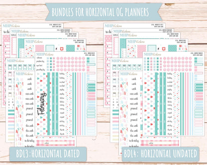 FEBRUARY 2025 Stickers for Large size Horizontal & Vertical Laurel Denise Planners. (Formerly Original Size) "Lover's Lane" || OGLL
