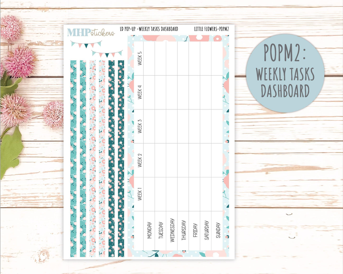 May 2025 Stickers for The Jo Laurel Denise Planner (Formerly Pop-Up Planner) "Little Flowers" || POPLF